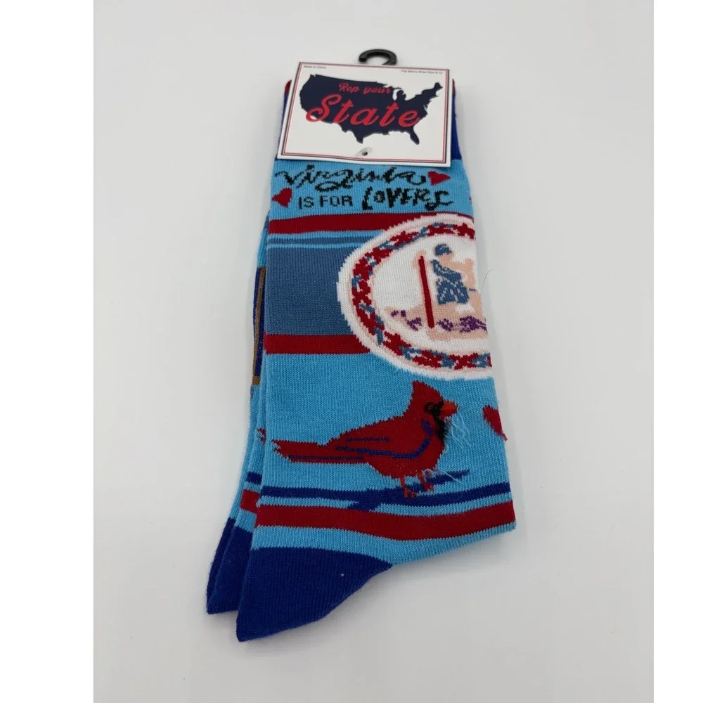 Rep Your State Virginia Is For Lovers Crew Socks Mens